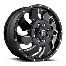 Dually Wheels 20X8.3 Cleaver Dually D574 8 On 210 Gloss Black Milled 154.3 Bore 105 Offset Multi Spoke Front Dually Fuel Off Road Wheels