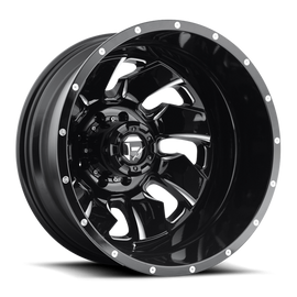 Dually Wheels 20X8.3 Cleaver Dually D574 8 On 210 Gloss Black Milled 154.3 Bore -195 Offset Multi Spoke Outer Dually Fuel Off Road Wheels
