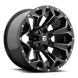 Aluminum Wheels 20X9 Assault D576 6 On 135/6 On 139.7 Gloss Black Milled 106.1 Bore 19 Offset 8 Spoke 49 Lbs Fuel Off Road Wheels