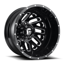 Load image into Gallery viewer, Dually Wheels 20X8.25 Triton Dually D581 8 On 200 Gloss Black Milled 142 Bore -227 Offset Mesh Spoke Outer Dually Fuel Off Road Wheels