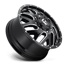 Load image into Gallery viewer, Dually Wheels 22X8.25 Triton Dually D581 8 On 165.1 Gloss Black Milled 121.5 Bore 105 Offset Mesh Spoke Front Dually Fuel Off Road Wheels
