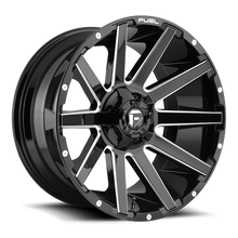 Load image into Gallery viewer, Aluminum Wheels 24X12 Contra D615 5 On 139.7/5 On 150 Gloss Black/Milled 110.3 Bore -44 Offset Multi Spoke Fuel Off Road Wheels