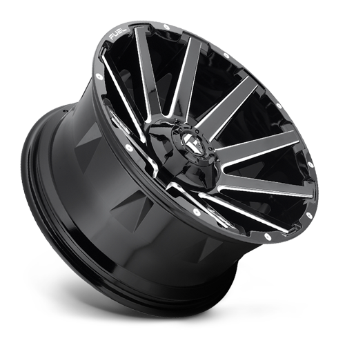 Aluminum Wheels 24X12 Contra D615 5 On 139.7/5 On 150 Gloss Black/Milled 110.3 Bore -44 Offset Multi Spoke Fuel Off Road Wheels