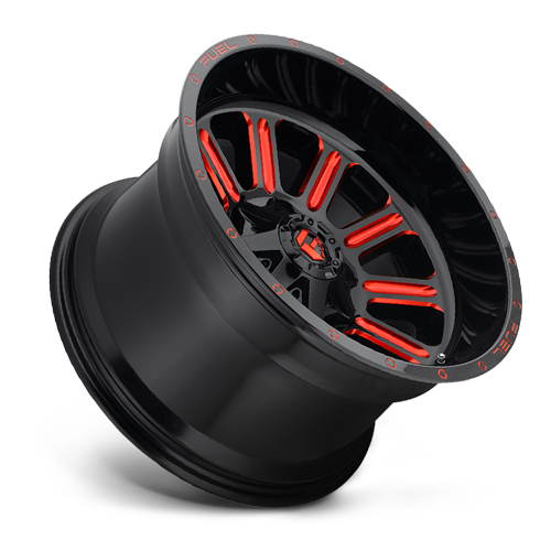 Aluminum Wheels 22X12 Hardline D621 8 On 170 Gloss Black/Candy Red 125.1 Bore -44 Offset Fuel Off Road Wheels