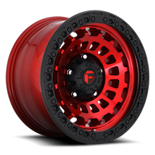 Load image into Gallery viewer, Aluminum Wheels 17X9 Zephyr D632 6 On 135 Candy Red W/Matte Black Ring 87.1 Bore -12 Offset Fuel Off Road Wheels
