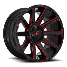 Load image into Gallery viewer, Aluminum Wheels 22X10 Contra D643 5 On 114.3/5 On 127 Gloss Red/Milled 78.1 Bore -18 Offset Multi Spoke Fuel Off Road Wheels