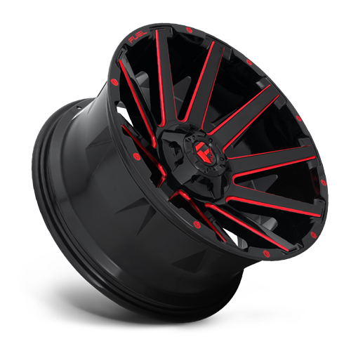 Aluminum Wheels 22X10 Contra D643 5 On 139.7/5 On 150 Gloss Red Milled 110.2 Bore -18 Offset Multi Spoke Fuel Off Road Wheels