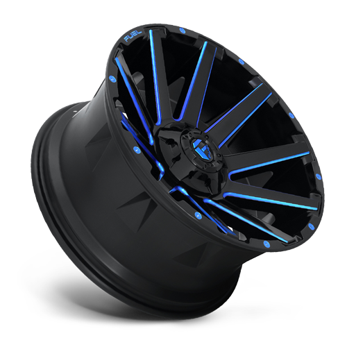 Aluminum Wheels 20X10 Contra D644 8 On 165.1 Gloss Blue Milled 125.2 Bore -18 Offset Multi Spoke Fuel Off Road Wheels