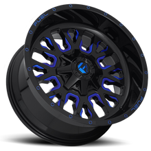 Load image into Gallery viewer, Aluminum Wheels 18X9 Stroke D645 8 On 165.1 Gloss Blue Milled 125.2 Bore 1 Offset Fuel Off Road Wheels