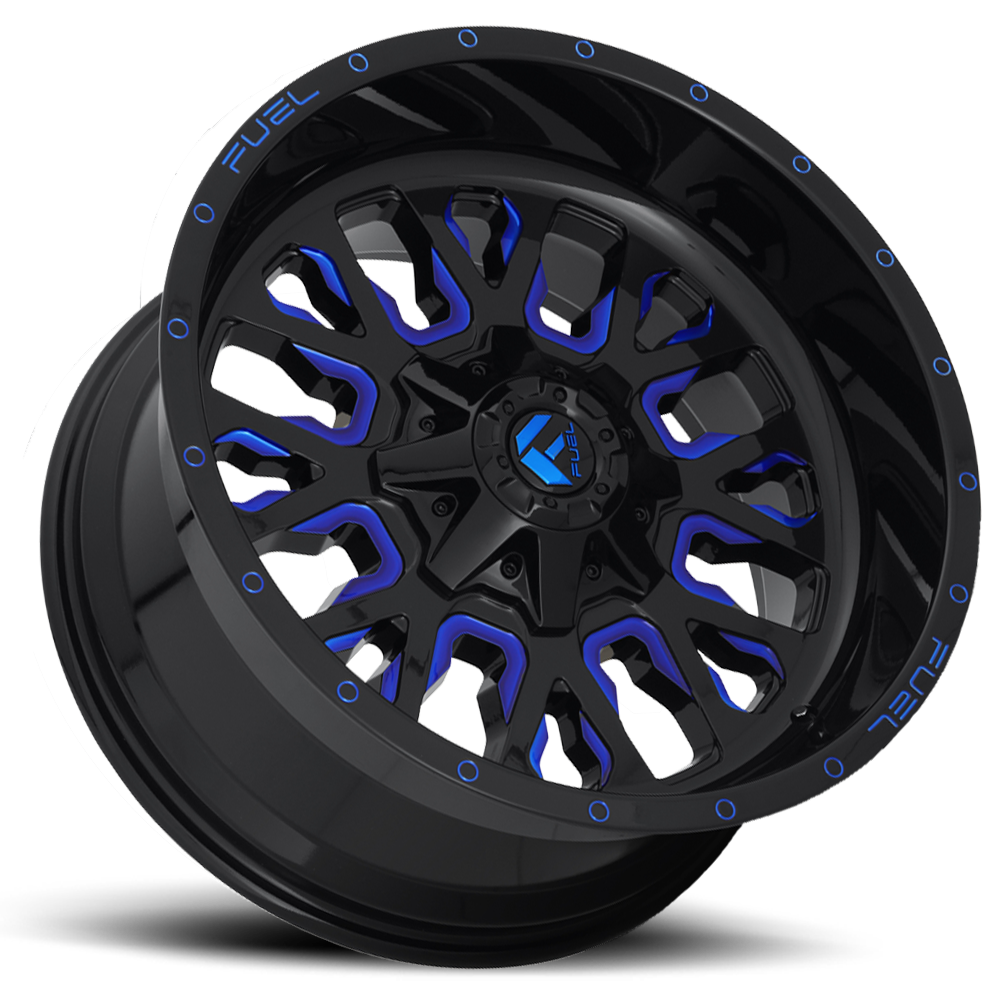 Aluminum Wheels 20X9 Stroke D645 6 On 135/6 On 139.7 Gloss Blue Milled 106.3 Bore 1 Offset Fuel Off Road Wheels