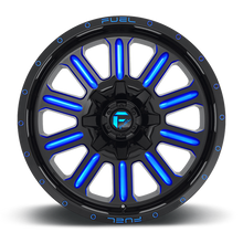 Load image into Gallery viewer, Aluminum Wheels 18X9 Hardline D646 6 On 135/6 On 139.7 Gloss Black/Candy Blue 106.1 Bore 2 Offset Fuel Off Road Wheels