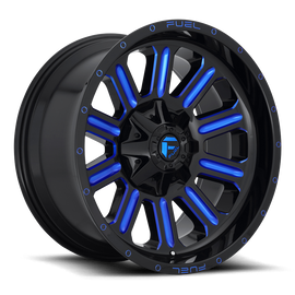 Aluminum Wheels 20X10 Hardline D646 8 On 165.1 Gloss Black/Candy Blue 125.2 Bore -18 Offset Fuel Off Road Wheels