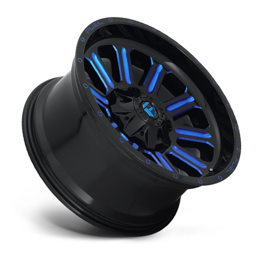 Aluminum Wheels 20X10 Hardline D646 6 On 135/6 On 139.7 Gloss Black/Candy Blue 106.3 Bore -18 Offset Fuel Off Road Wheels