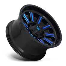 Load image into Gallery viewer, Aluminum Wheels 20X9 Hardline D646 6 On 135/6 On 139.7 Gloss Black/Candy Blue 106.3 Bore 1 Offset Fuel Off Road Wheels