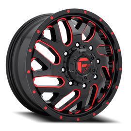 Dually Wheels 20X8.25 Triton Dually D656 8 On 165.1 Gloss Black Red Tinted Clear 121.5 Bore 105 Offset Mesh Spoke Front Dually Fuel Off Road Wheels