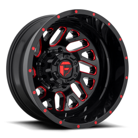 Dually Wheels 20X8.25 Triton Dually D656 8 On 200 Gloss Black Red Tinted Clear 142 Bore -201 Offset Mesh Spoke Outer Dually Fuel Off Road Wheels