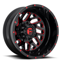 Load image into Gallery viewer, Dually Wheels 20X8.25 Triton Dually D656 8 On 210 Gloss Black Red Tinted Clear 154.3 Bore -221 Offset Mesh Spoke Outer Dually Fuel Off Road Wheels
