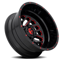 Load image into Gallery viewer, Dually Wheels 20X8.25 Triton Dually D656 8 On 210 Gloss Black Red Tinted Clear 154.3 Bore -221 Offset Mesh Spoke Outer Dually Fuel Off Road Wheels