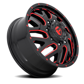 Dually Wheels 20X8.25 Triton Dually D656 8 On 210 Gloss Black Red Tinted Clear 154.3 Bore 105 Offset Mesh Spoke Front Dually Fuel Off Road Wheels