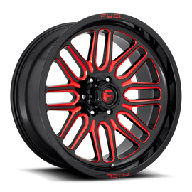 Aluminum Wheels 22X10 Ignite D663 8 On 170 Gloss Black Red Tinted Clear 125.1 Bore -18 Offset Fuel Off Road Wheels