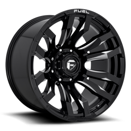 Aluminum Wheels 18X9 Blitz D673 8 On 180 Gloss Black Milled 124.2 Bore 1 Offset Multi Spoke Fuel Off Road Wheels