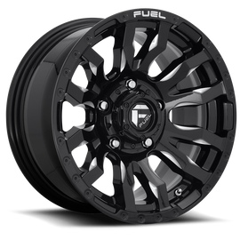 Aluminum Wheels 18X9 Blitz D673 5 On 127 Gloss Black Milled 71.5 Bore 1 Offset Multi Spoke Fuel Off Road Wheels