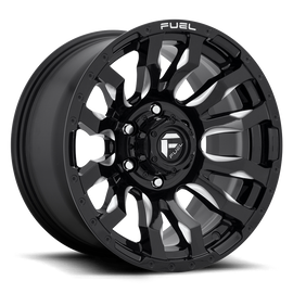 Aluminum Wheels 20X10 Blitz D673 6 On 135 Gloss Black Milled 87.1 Bore -18 Offset Multi Spoke Fuel Off Road Wheels