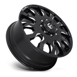 Dually Wheels 20X8.25 Blitz Dually D673 8 On 165.1 Gloss Black Milled 121.5 Bore 105 Offset Multi Spoke Front Dually Fuel Off Road Wheels