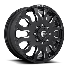 Dually Wheels 20X8.25 Blitz Dually D673 8 On 200 Gloss Black Milled 142 Bore 105 Offset Multi Spoke Front Dually Fuel Off Road Wheels