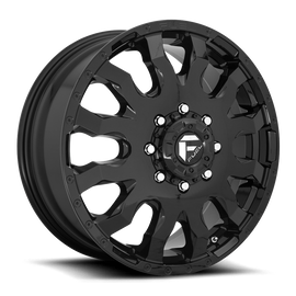 Dually Wheels 20X8.25 Blitz Dually D675 8 On 170 Gloss Black 125.1 Bore 105 Offset Multi Spoke Front Dually Fuel Off Road Wheels