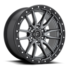 Load image into Gallery viewer, Aluminum Wheels 20X9 Rebel D680 6 On 139.7 Matte Gunmetal Gray Black Bead Ring 106.1 Bore 1 Offset Fuel Off Road Wheels