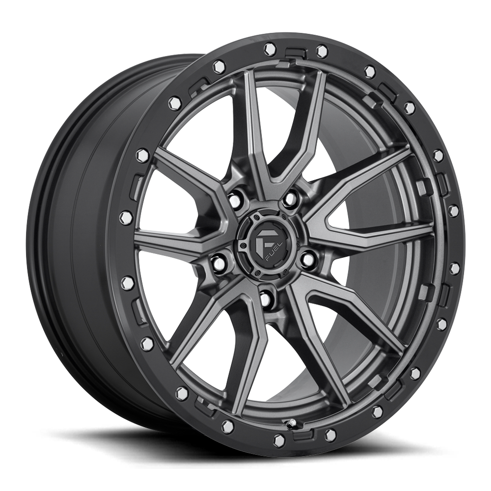 Aluminum Wheels 20X9 Rebel D680 5 On 139.7 Matte Gunmetal Gray Black Bead Ring 78.1 Bore 1 Offset Fuel Off Road Wheels