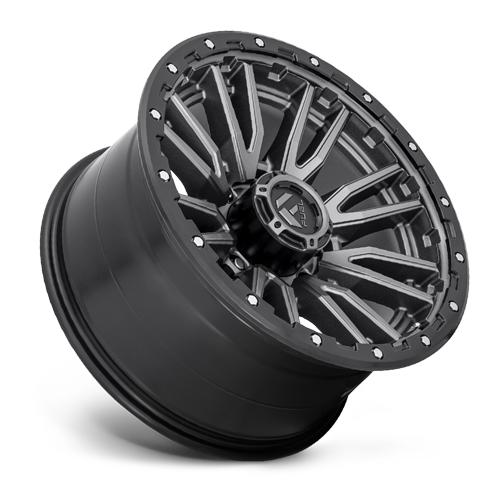 Aluminum Wheels 22X10 Rebel D680 8 On 165.1 Matte Gunmetal Gray Black Bead Ring 125.1 Bore -18 Offset Fuel Off Road Wheels