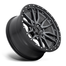 Load image into Gallery viewer, Aluminum Wheels 22X10 Rebel D680 6 On 139.7 Matte Gunmetal Gray Black Bead Ring 106.1 Bore -13 Offset Fuel Off Road Wheels