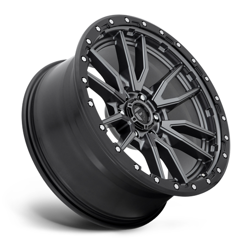 Aluminum Wheels 22X10 Rebel D680 6 On 135 Matte Gunmetal Gray Black Bead Ring 87.1 Bore -13 Offset Fuel Off Road Wheels