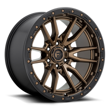 Load image into Gallery viewer, Aluminum Wheels 17X9 Rebel D681 6 On 139.7 Matte Bronze Black Bead Ring 106.1 Bore -12 Offset Fuel Off Road Wheels