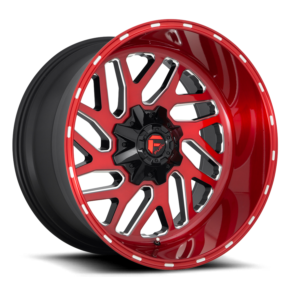 Aluminum Wheels 22X10 Triton D691 8 On 165.1 Candy Red Milled 125.1 Bore -18 Offset Mesh Spoke Fuel Off Road Wheels