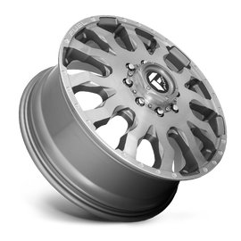 Dually Wheels 20X8.25 Blitz Dually D693 8 On 165.1 Brushed Gunmetal Gray Tinted Clear 117 Bore 105 Offset Multi Spoke Front Dually Fuel Off Road Wheels