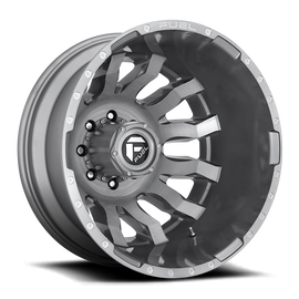Dually Wheels 20X8.25 Blitz Dually D693 8 On 200 Brushed Gunmetal Gray Tinted Clear 142 Bore -227 Offset Multi Spoke Outer Dually Fuel Off Road Wheels