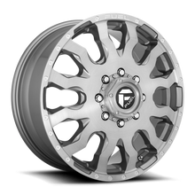 Load image into Gallery viewer, Dually Wheels 20X8.25 Blitz Dually D693 8 On 210 Brushed Gunmetal Gray Tinted Clear 154.3 Bore 105 Offset Multi Spoke Front Dually Fuel Off Road Wheels