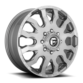 Dually Wheels 20X8.25 Blitz Dually D693 8 On 210 Brushed Gunmetal Gray Tinted Clear 154.3 Bore 105 Offset Multi Spoke Front Dually Fuel Off Road Wheels