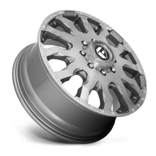 Load image into Gallery viewer, Dually Wheels 20X8.25 Blitz Dually D693 8 On 210 Brushed Gunmetal Gray Tinted Clear 154.3 Bore 105 Offset Multi Spoke Front Dually Fuel Off Road Wheels