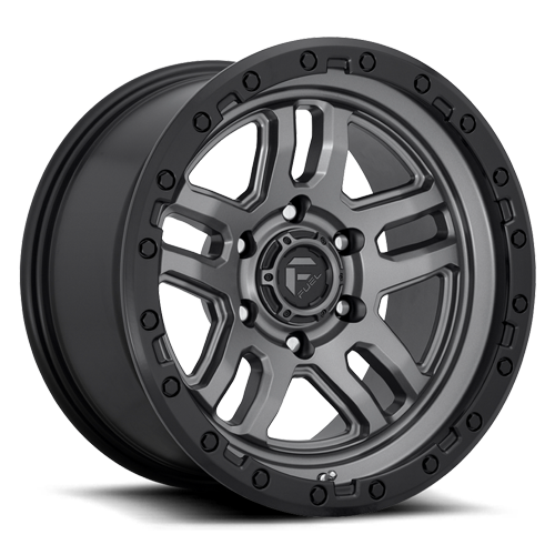 Aluminum Wheels 18X9 AMMO D701 6 On 135 Matte Gunmetal Gray W/Black Bead Ring 87.1 Bore -12 Offset 5 Spoke Fuel Off Road Wheels