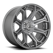 Load image into Gallery viewer, Aluminum Wheels 18X9 Siege D705 5 On 127 Brushed Gunmetal Gray Tinted Clear 71.5 Bore -12 Offset Fuel Off Road Wheels