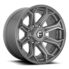 Aluminum Wheels 20X10 Siege D705 8 On 170 Brushed Gunmetal Gray Tinted Clear 125.1 Bore -18 Offset Fuel Off Road Wheels