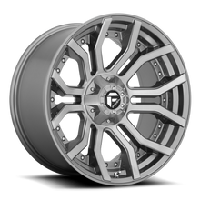 Load image into Gallery viewer, Aluminum Wheels 20X10 Rage Platinum D713 8 On 180 Brushed Gunmetal Gray Tinted Clear 124.2 Bore -18 Offset Fuel Off Road Wheels