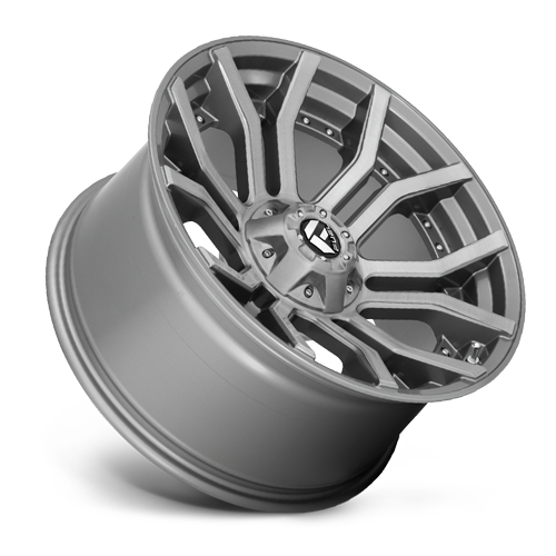 Aluminum Wheels 24X12 Rage Platinum D713 8 On 165.1 Brushed Gunmetal Gray Tinted Clear 125.2 Bore -44 Offset Fuel Off Road Wheels