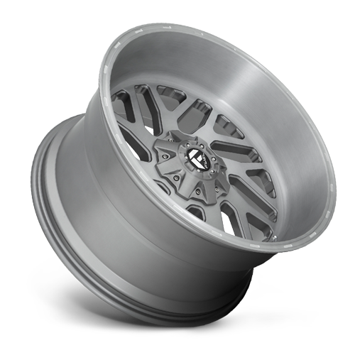 Aluminum Wheels 24X12 Triton Platinum D715 8 On 180 Brush Gunmetal Gray/Clear Tint 124.2 Bore -44 Offset Mesh Spoke Fuel Off Road Wheels