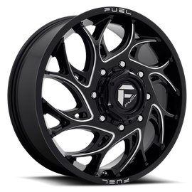 Dually Wheels 20X8.25 Runner Dually D741 8 On 200 Gloss Black Milled 142.2 Bore 105 Offset 8 Spoke Front Dually Fuel Off Road Wheels