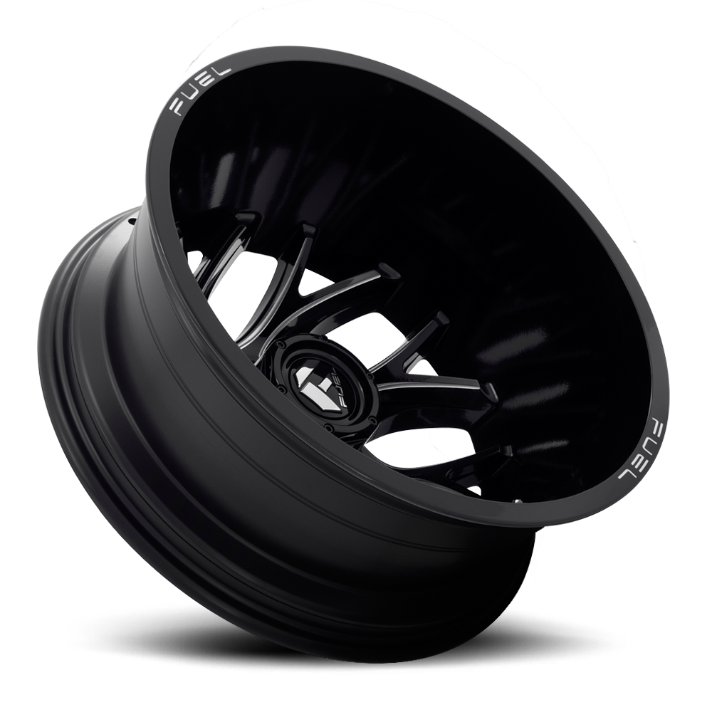 Dually Wheels 20X8.25 Runner Dually D741 8 On 210 Gloss Black Milled 154.3 Bore -246 Offset 8 Spoke Outer Dually Fuel Off Road Wheels